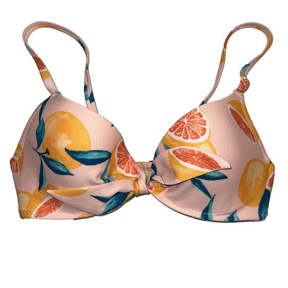 Shade & Shore Pink Grapefruit Two Piece Bikini Swim Suit Size 34B/Medium - Picture 3 of 10